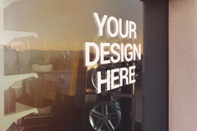 mechanical logo glass mockup
