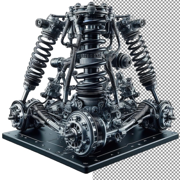 PSD 車のエンジン部品の機械的驚異の分離 3 d レンダリング