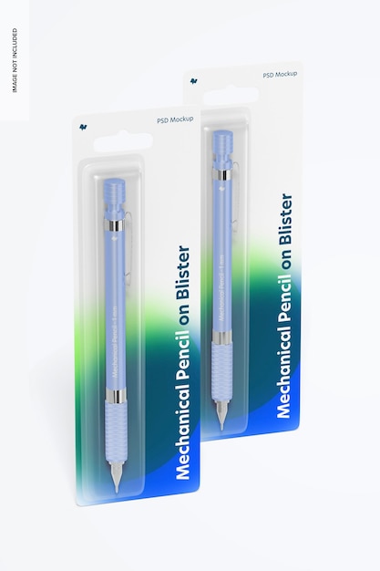 Mechanical Pencils on Blisters Mockup