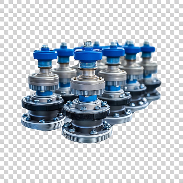 PSD mechanically operated valves isolated on a transparent background