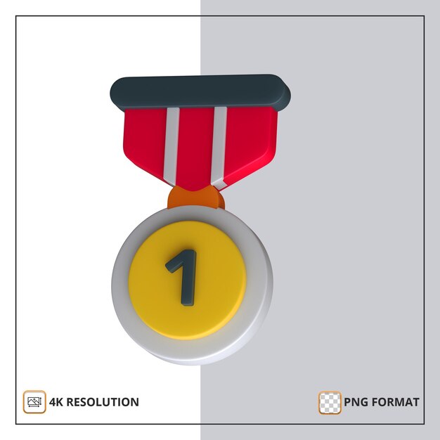 Medaille Kampioen pictogram 3d render