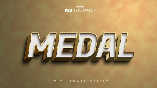 Medal 3d gold text effect template design