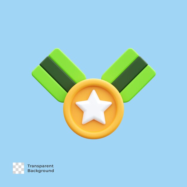 Medal 3d render illustration icon