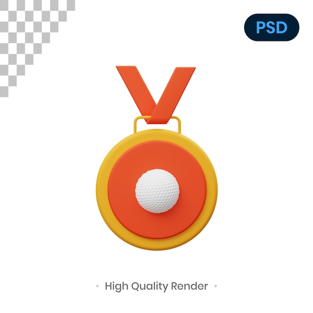 PSD medal 3d render ilustracja premium psd