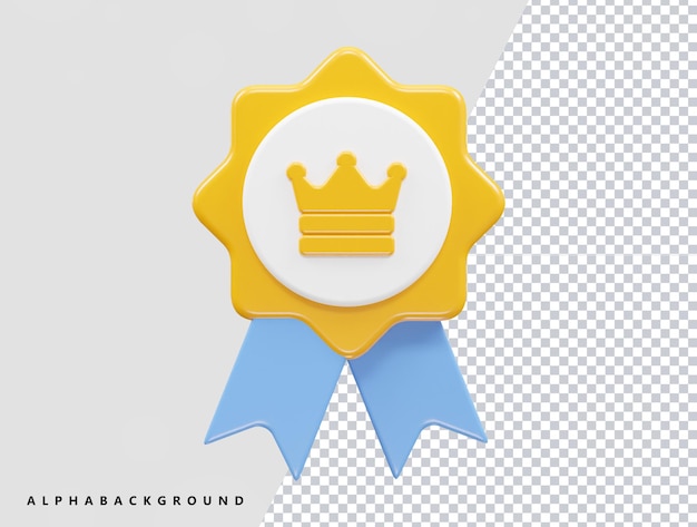 Medal icon 3d rendering vector illustration element