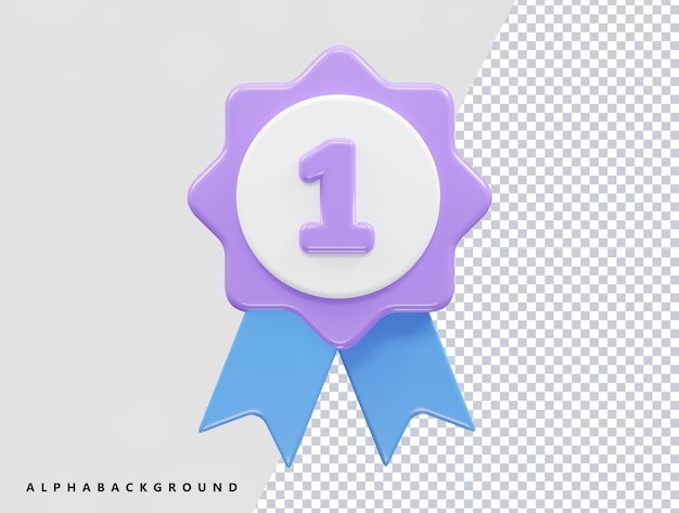 PSD medal ikona element ilustracji wektorowych renderowania 3d