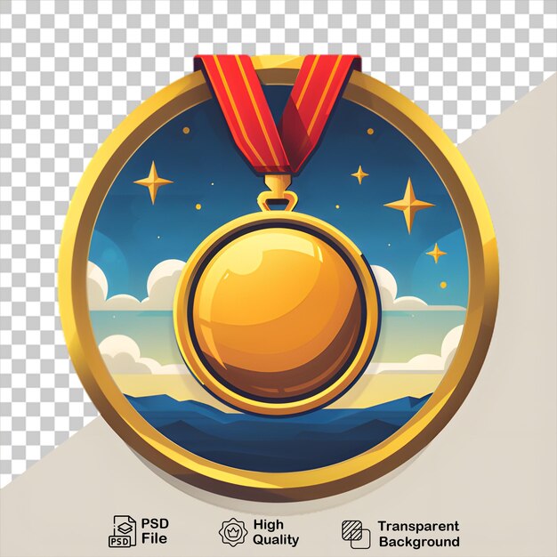 PSD a medal with a gold on transparent background