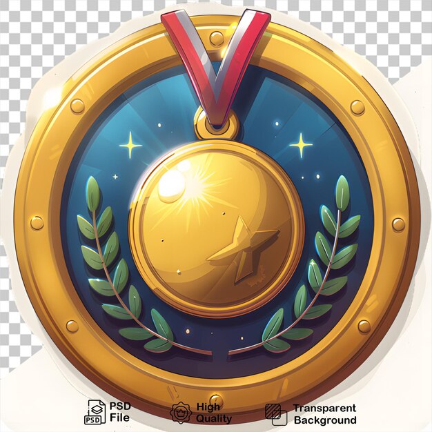 PSD a medal with a gold on transparent background