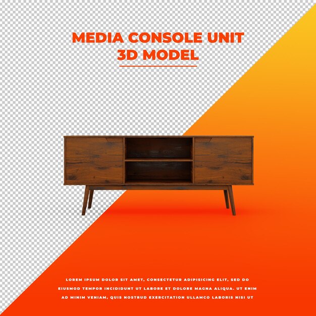 Media console unit 3d isolated model