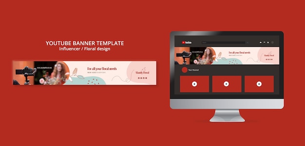 メディアインフルエンサーとパーソナリティのYouTubeバナーテンプレート
