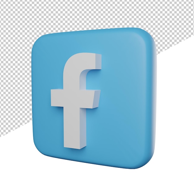 Media Społecznościowe Facebook Logo Widok Z Boku Renderowania Ilustracji 3d Przezroczyste Tło