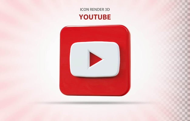 Media Społecznościowe Ikona Youtube Renderowanie 3d