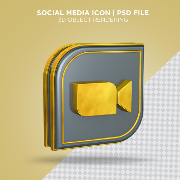 Media Społecznościowe Ikona Zoomu Złoto I Srebro Renderowanie 3d Plik Psd