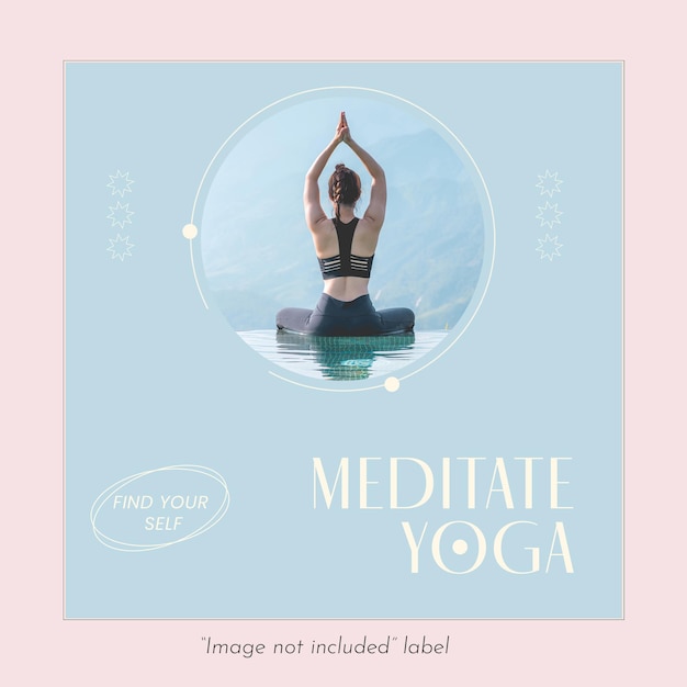 PSD media społecznościowe instagram post joga medytuj