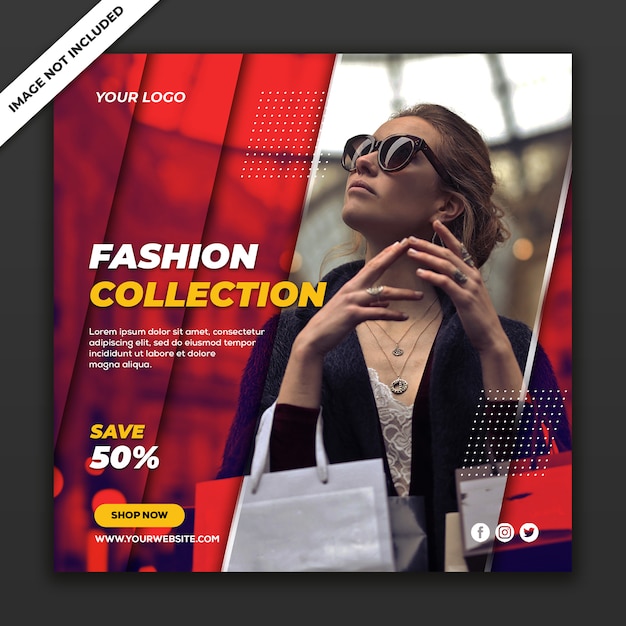 Media Społecznościowe Post Instagram Szablon Fashion Sale Collection
