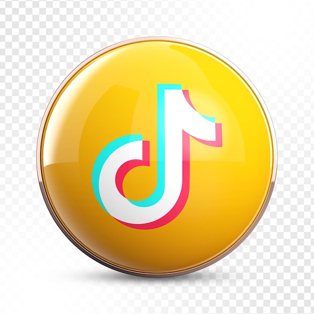 Media Społecznościowe Tiktok Złoto 3d