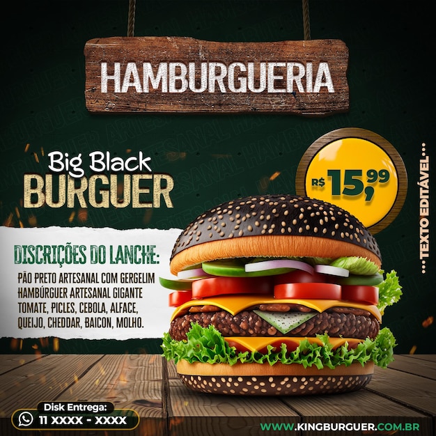 Media Społecznościowe Używanie Big Black Burguer W Brazylii