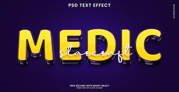 Medic 3d text effect mockup