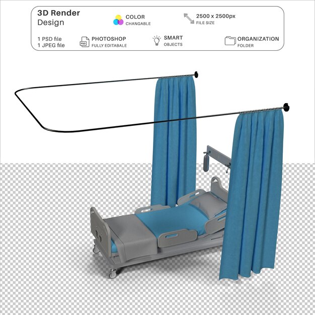 PSD medical bed 3d psd