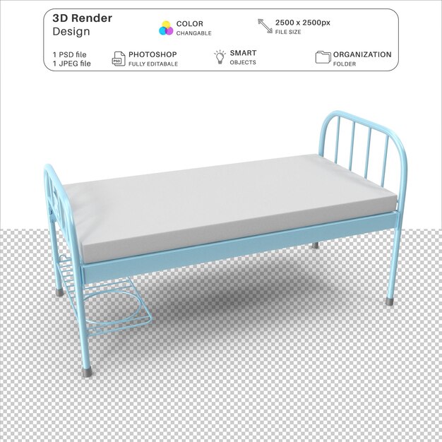 Medical bed 3d psd