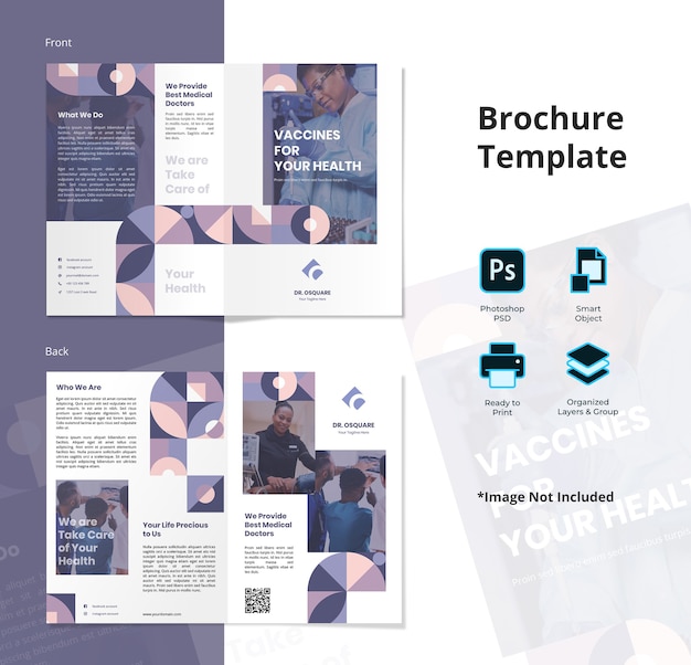 PSD medical bifold brochure template