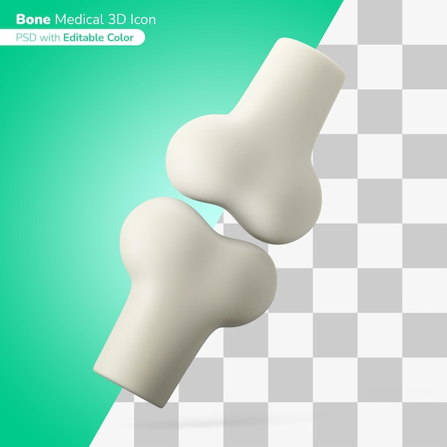 PSD medical bone joint 3d illustration 3d icon editable color isolated