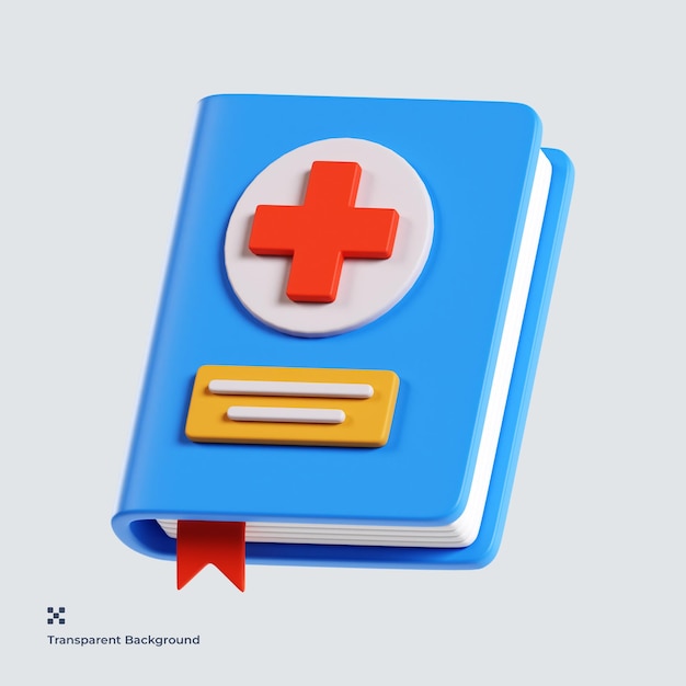 Medical book 3d illustration