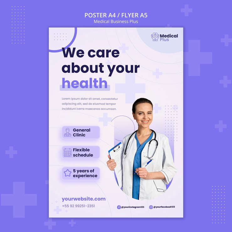 PSD medical business vertical flyer template