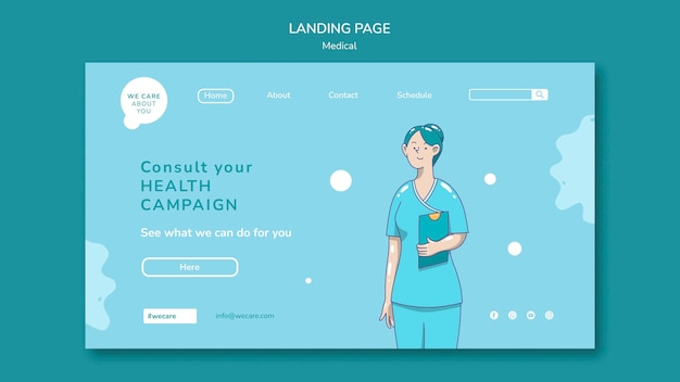 PSD medical care landing page template