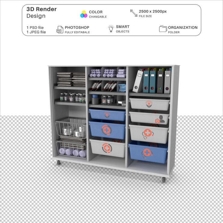 PSD 의료 카트 3d 모델링 psd 파일