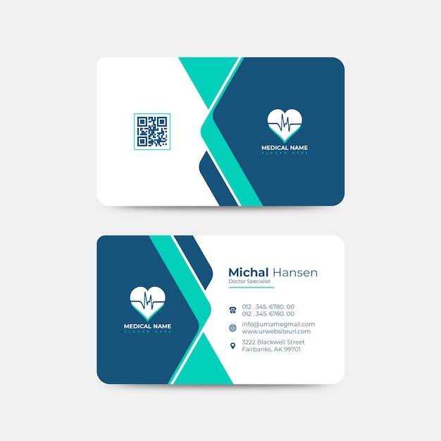 Medical design business card template