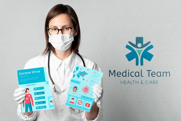 medical doctor ripping coronavirus mock-up