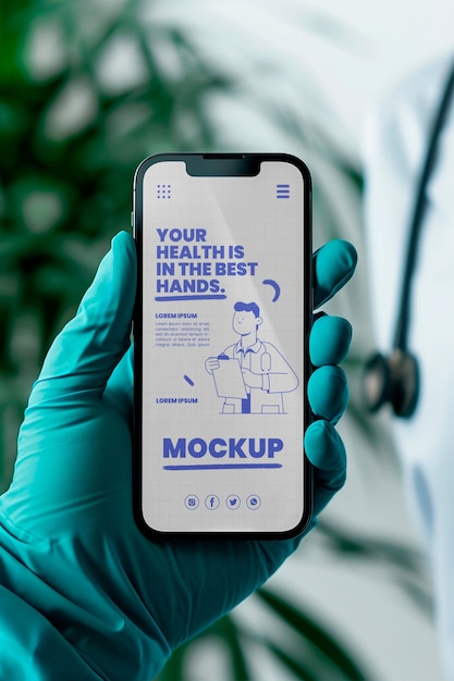 PSD medical e-commerce device mockup