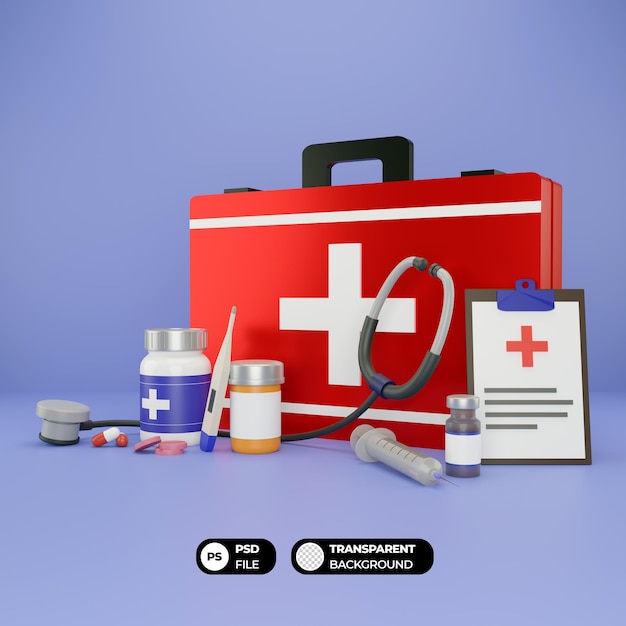 PSD medical equipment 3d illustration