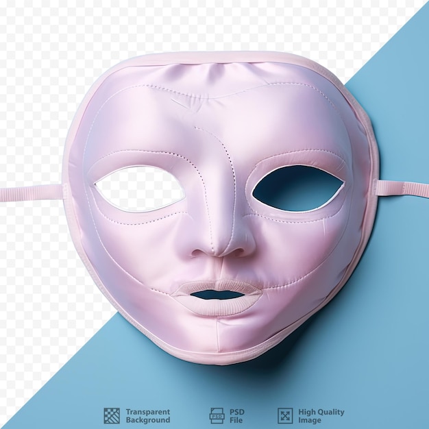 PSD メディカル・アイ・パッチとコスメティック・フェイス・マスクが透明な背景にセットされている