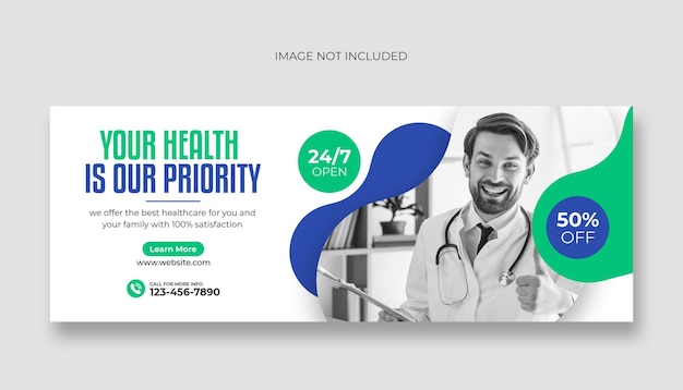 Medical facebook cover and web banner template