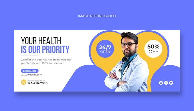 PSD medical facebook cover and web banner template