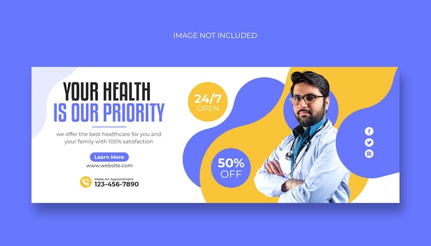 PSD medical facebook cover and web banner template