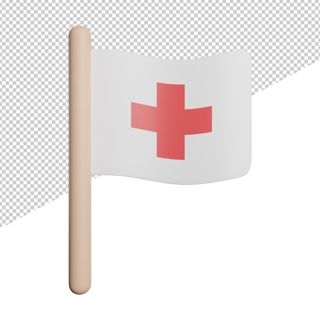 PSD medical flag sign a flag with a red cross on it