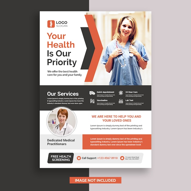 PSD medical flyer design template