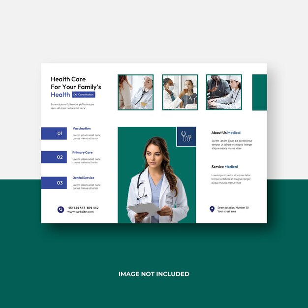 PSD medical flyer template design a4