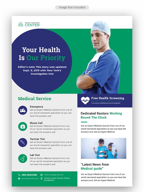 PSD medical flyer template