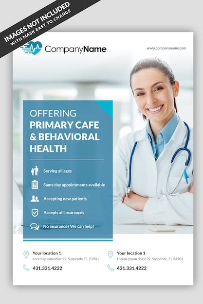 PSD medical flyer template