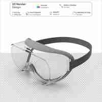 PSD medical goggles transparent 3d modeling psd file