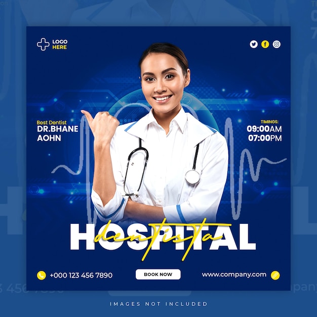 PSD banner sanitario medico banner post instagram sui social media