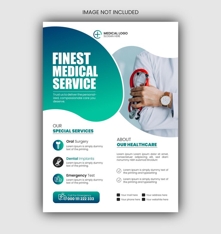PSD medical health care flyer design template