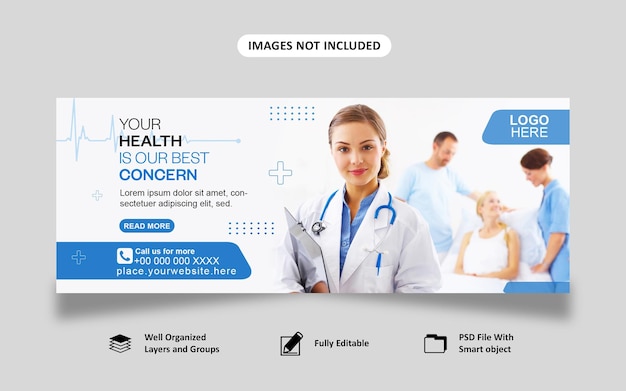 Medical amp health care social media cover or web banner template
