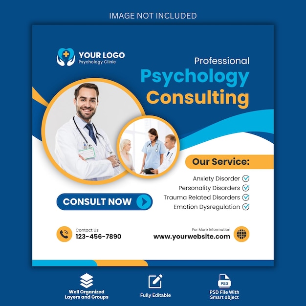 medical health social media and instagram post banner template
