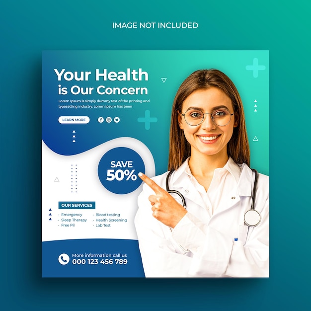 Medical health social media and Instagram post banner