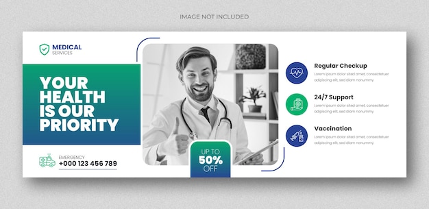 Medical healthcare facebook timeline cover and web banner template